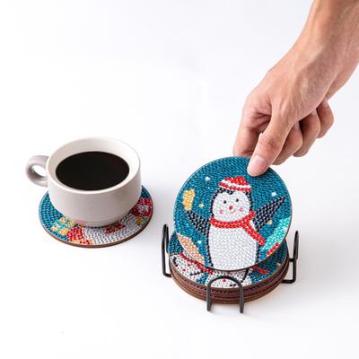 1 Set Diamond Painting Coaster Fine Workmanship DIY Christmas Art Coasters Craft Kit