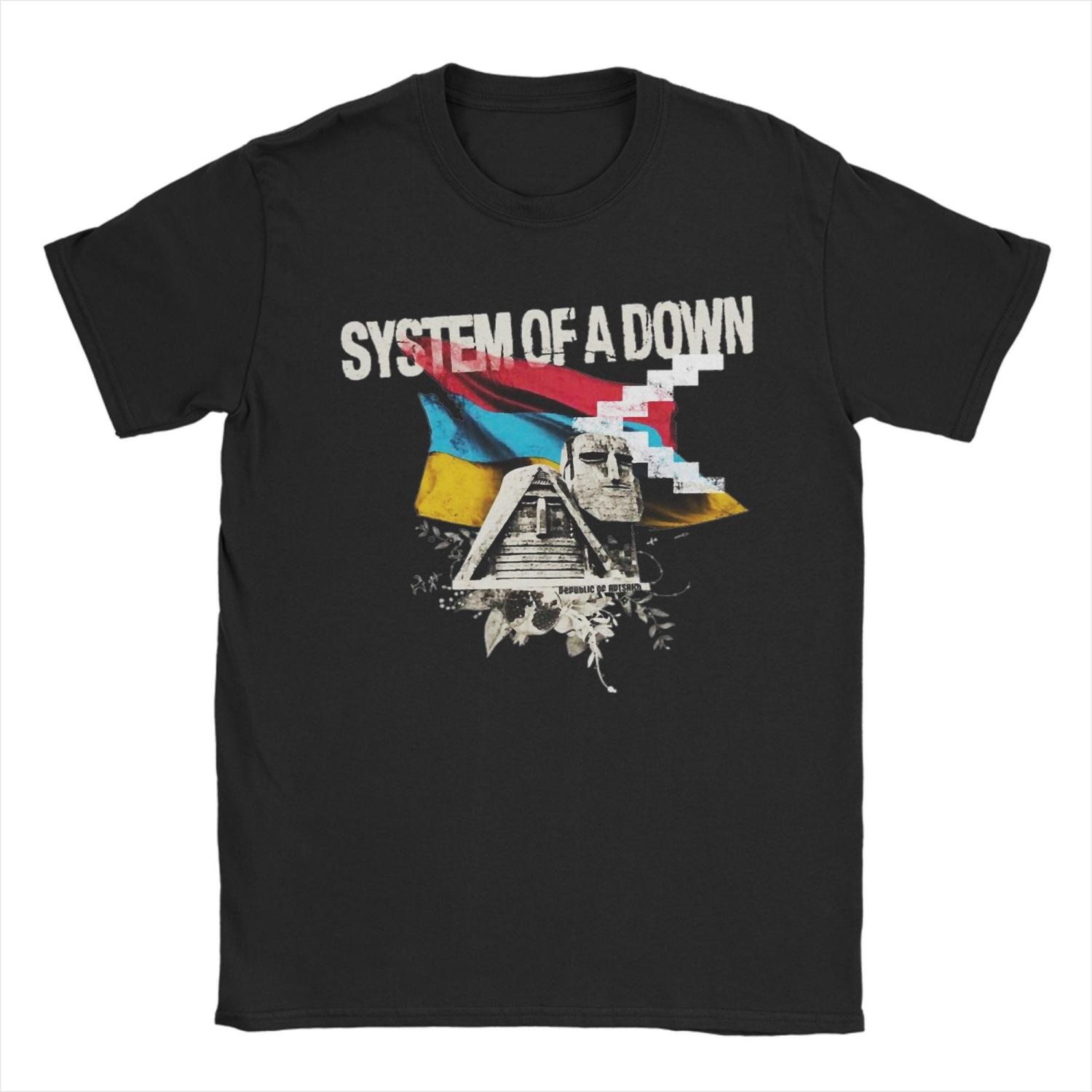 

Retro Familliar System Of A Down Metal Band T Shirt Men s O-neck Short Sleeve Clothes S.O.A XXXXXL