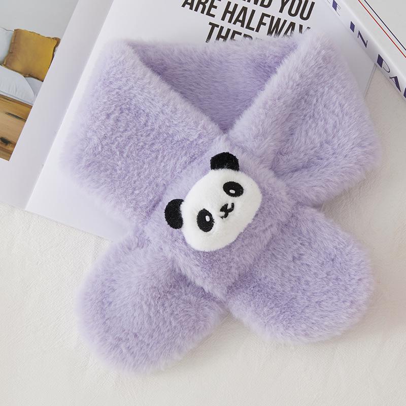 2025 Kids  Soft Thick Cartoon Bear Scarf - Warm Plush Neck Warmer for Autumn & Winter