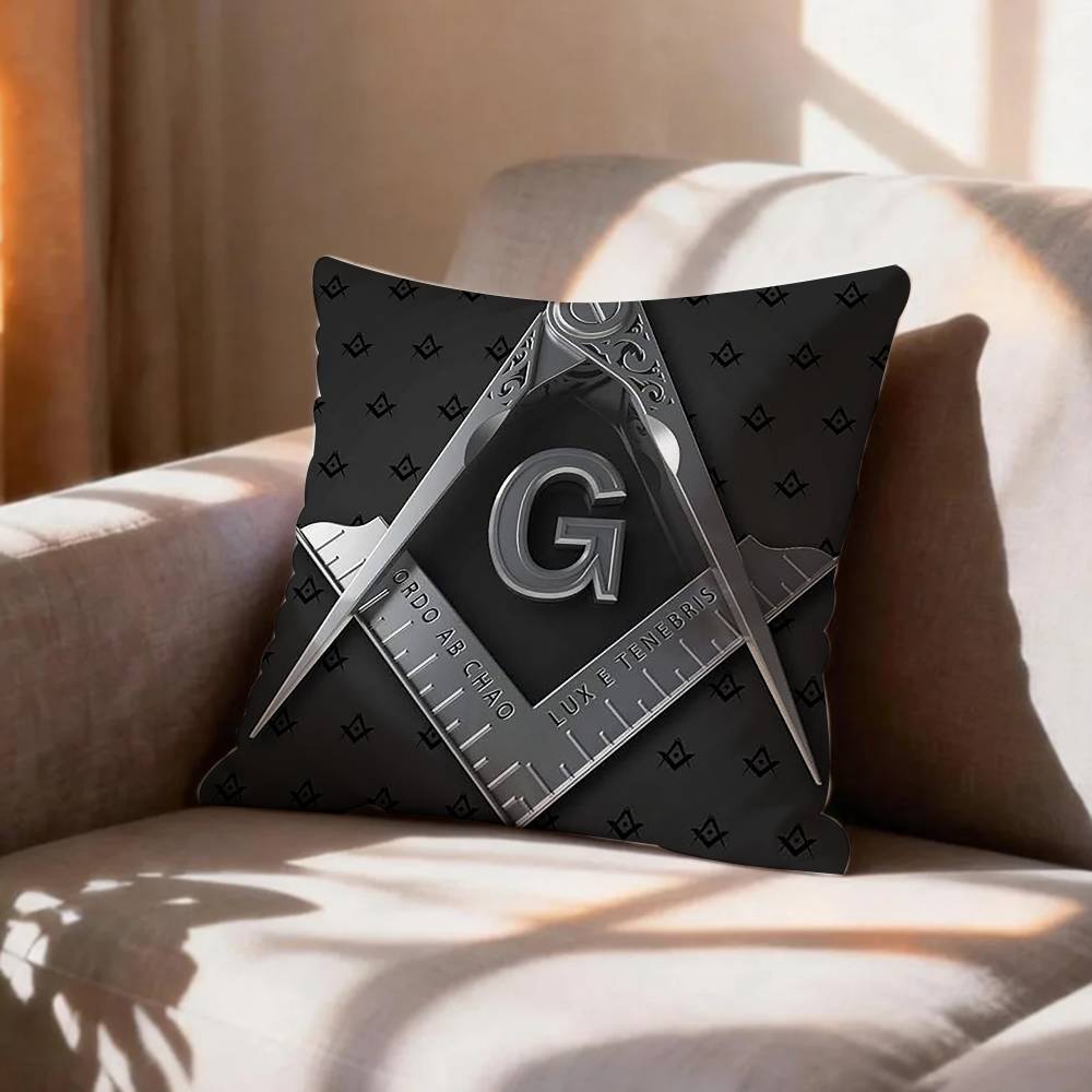 COOL FFreemasonry Symbol Pillow Case Pattern Printed Pillowcase For Living Room Sofa Cushion Cover