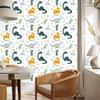 Dinosaurs Leaves and Flowers Wallpaper for Living Room and Bedroom 50x1000