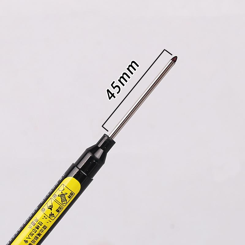 1Pcs 45Mm Extra-Long Nib Oil-Based Marker, Refillable, Black, For Deep Hole Line Marking On Wood, Tile, Construction Site