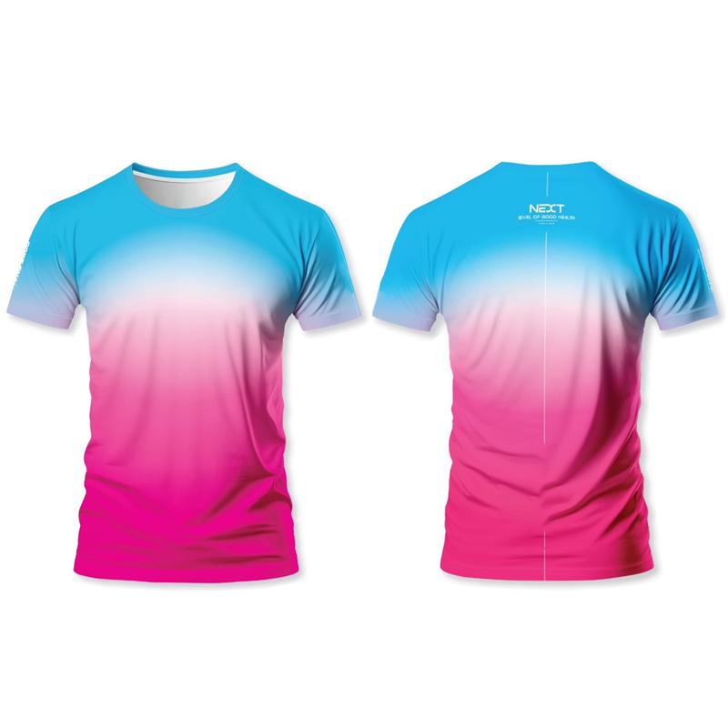 Colorful Gradient Graphic Sports T Shirts Summer Fashion Streetwear 3D Printed Fitness T-shirts Loose Breathable Unisex Tees