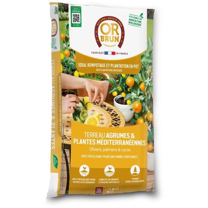 Terriccio per agrumi e piante mediterranee - OR BRUN - OBRTAG20N - 20 L marrone/oro