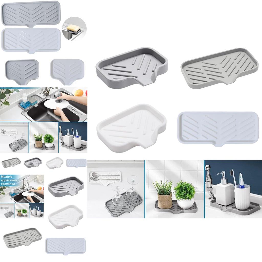 Premium Quality Silicone Soap Holder With Drainage Pad Large Size Slate Grey