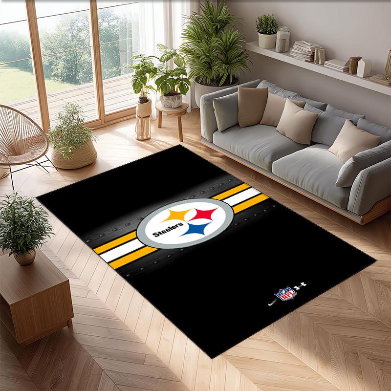 Pittsburgh Steelers Crystal Velvet Carpet Soft Anti?Slip Floor Mat Comfortable Home Living Room Bedroom Decor Rug
