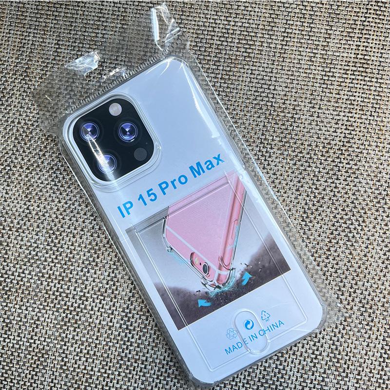 Apple 15 Pro Max Anti-Fall TPU Kartenhalter Hülle, 16 Pro kompatibel, Hohe Transparenz