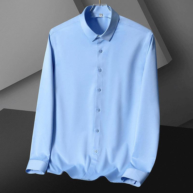 Loose Silk Satin Shirt Men Brand Long Sleeve Men Dress Shirts High Quality Business Bottoming Shirt