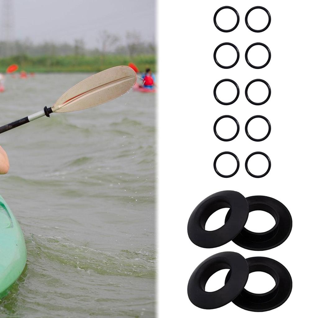 4Pcs Kayak Paddle Drip Rings, Water Retaining PVC Black Protection Shaft