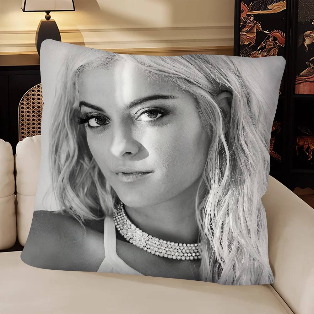 Singer BBebe Rexha Pillow Case Fashion Square Pillowcase Bedroom Sofa Room Ins Decoration Leisure