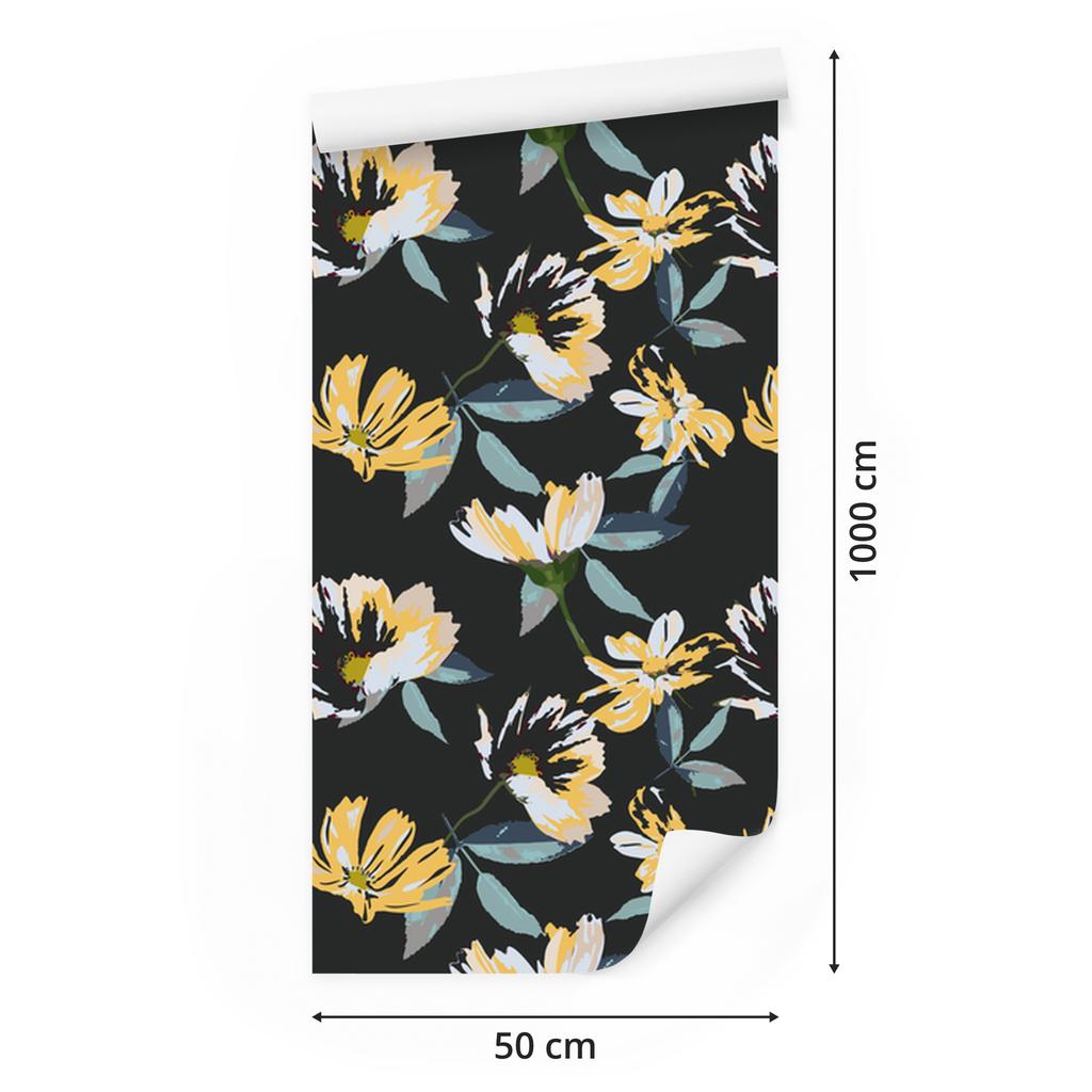 Wallpaper Flowers Pattern for Living Room and Bedroom 50x1000