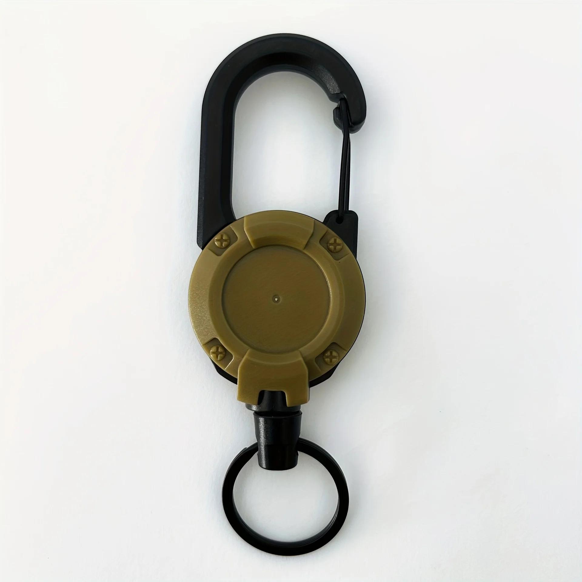 Porte-clés rétractables extensibles, bobines pour badges, clip robuste, mousqueton, porte-clés pour hommes, utilisation en extérieur, camping, pêche, voyage