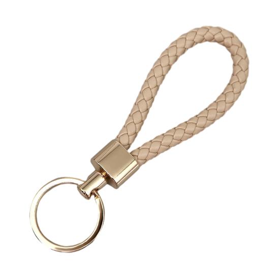 Schlüsselanhänger Lanyard Geflochtenes Seil Kunstleder Angenehmer Griff Schlüsselanhänger Aufhängeseil mit Zinklegierung Schnalle Schlüsselring