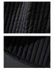 2025 Autumn/Winter Women's Striped Padded Half-Skirt: Elastic Waist, Solid Color A-Line Cotton Design.