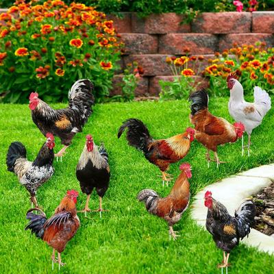 Rooster Yard Decoration Insert - Hollow Card for Garden Party Lawn
