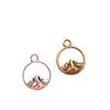 10x13mm DIY Alloy Round Mountain Pendants Charms for Necklaces, Bracelets, Bags - 2 Colors