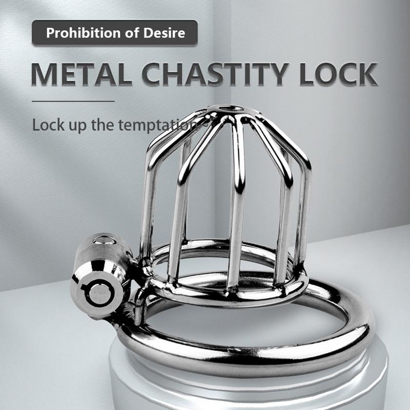 MoDi Men's Metal Chastity Lock Bound To Prevent Cheating Penis Cage Wear It Outside Cock Cage Chastity Device for Men Adult Supplies