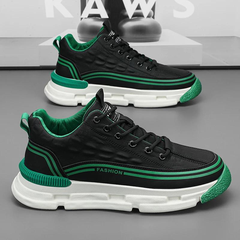 Fashion Designer Loafers Shoes Chunky Sneaker Fashion Casual Microfiber Leather Running Shoes Breathable Color Block Non-slip Shoes