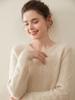 Women's Round Neck Cashmere Sweater - Thick Three-Ply Pullover for Autumn/Winter, Loose and Warm Versatile Base Layer Top.