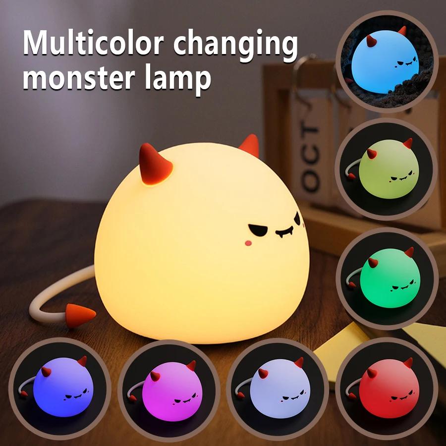 Niedliches Tier Nachtlicht USB Wiederaufladbar Kürbis Monster Nachttisch Nachtlichter Dimmbar Für Kinder Halloween Party Weihnachtsgeschenke