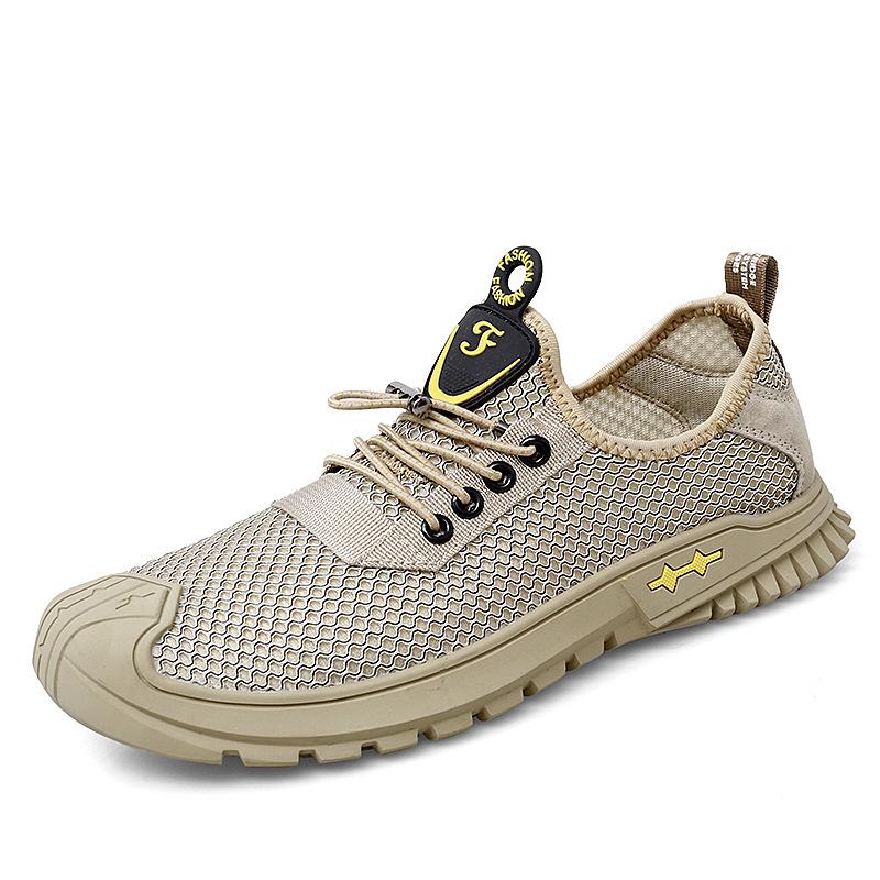 

Summer sandals men s bag head mesh casual sports shoes men s outdoor non-slip mountaineering casual beach Shuoxi shoes men 44 коричневый