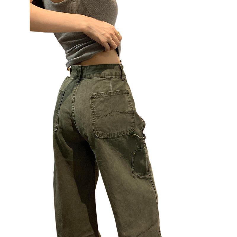 Women's Summer Relaxed Straight Leg Workwear Jeans - Handsome, Loose, Slimming, Wide-Leg, Floor-Length Pants