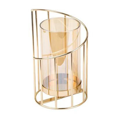 Kerzenständer Galvanisiertes Gold Romantischer Drehbarer Kerzenständer für Zuhause Party Hochzeit 20x12cm 7.84x4.72in