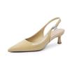 2025 New Women Slingback Block Heel Sandals 5cm Green Solid Color Court Shoes Summer Outdoor Dressy Outfit