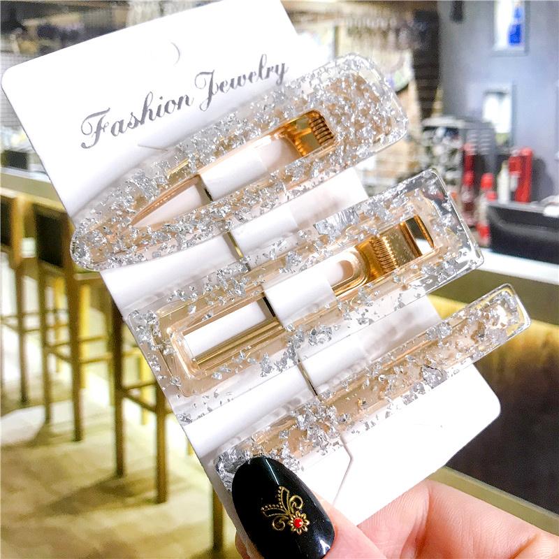 Koreanisches trendiges buntes Acetat 3-teiliges Haarspangen-Set Haarnadel für Frauen Mädchen Haarspangen Zubehör Schmuck Haarklammer Kopfbedeckung