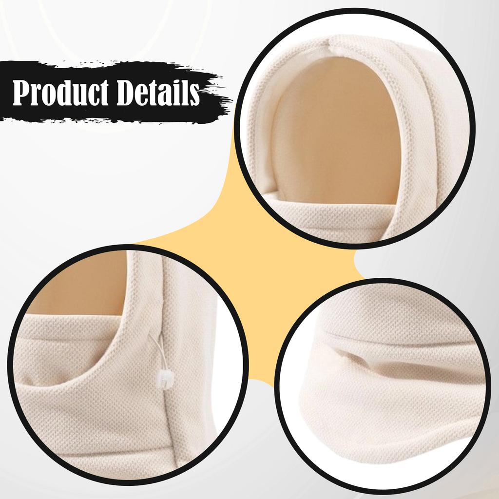 Balaclava Ski Mask Head Face Cover Scarf Soft Neck Warmer Hooded Cap Winter Windproof Hat for Outdoor Cycling Ski Snowboarding