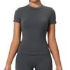 Womens Short Sleeve Workout Tight Top Quick Dry Breathable Running Yoga Gym