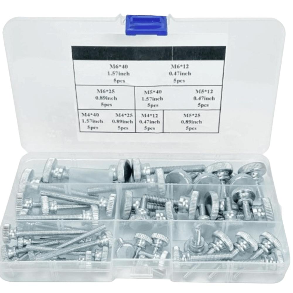 45pcs High Head Thumb Screws Large Head Stepped Screws Fastener Round Head Screws  Industrial Repair 1 set