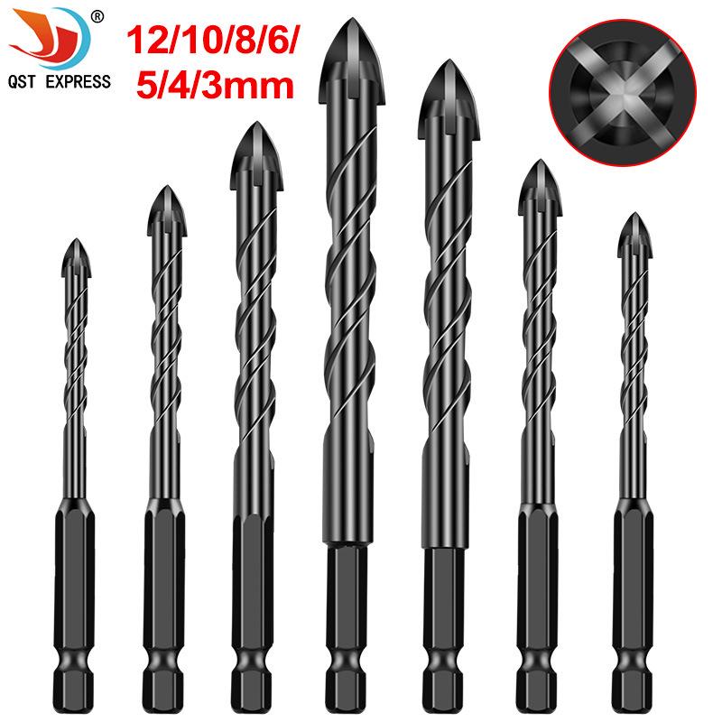 Hex Shank Ceramic Glass Drill Bit with Spiral Flute for Cement & Wood