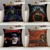 Metal MMegadethS Cushion Cover Breathable and Skinfriendly Linen Pillowcase Square Removable and Washable Cushion