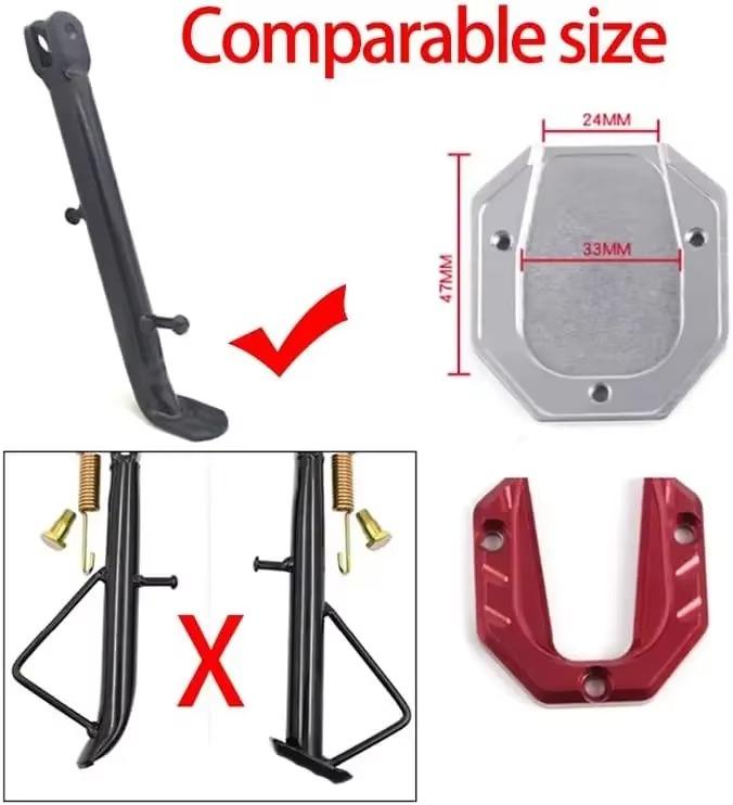 Aluminum Alloy Motorcycle Bike Kickstand Extender Anti-skid Foot Side Stand Extension Foot Pad Support for Motorcycle Dirt Bike