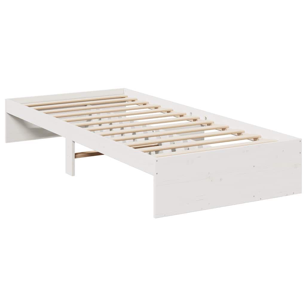 Łóżko Dzienne Bez Materaca Białe 75X190 Cm Lite Drewno Sosnowe