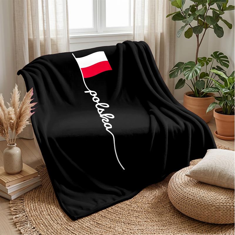 Poland Theme Blanket Soft Flannel Blanket Plush Throw Blanket Cozy Sofa Bed Blanket for Home Decor