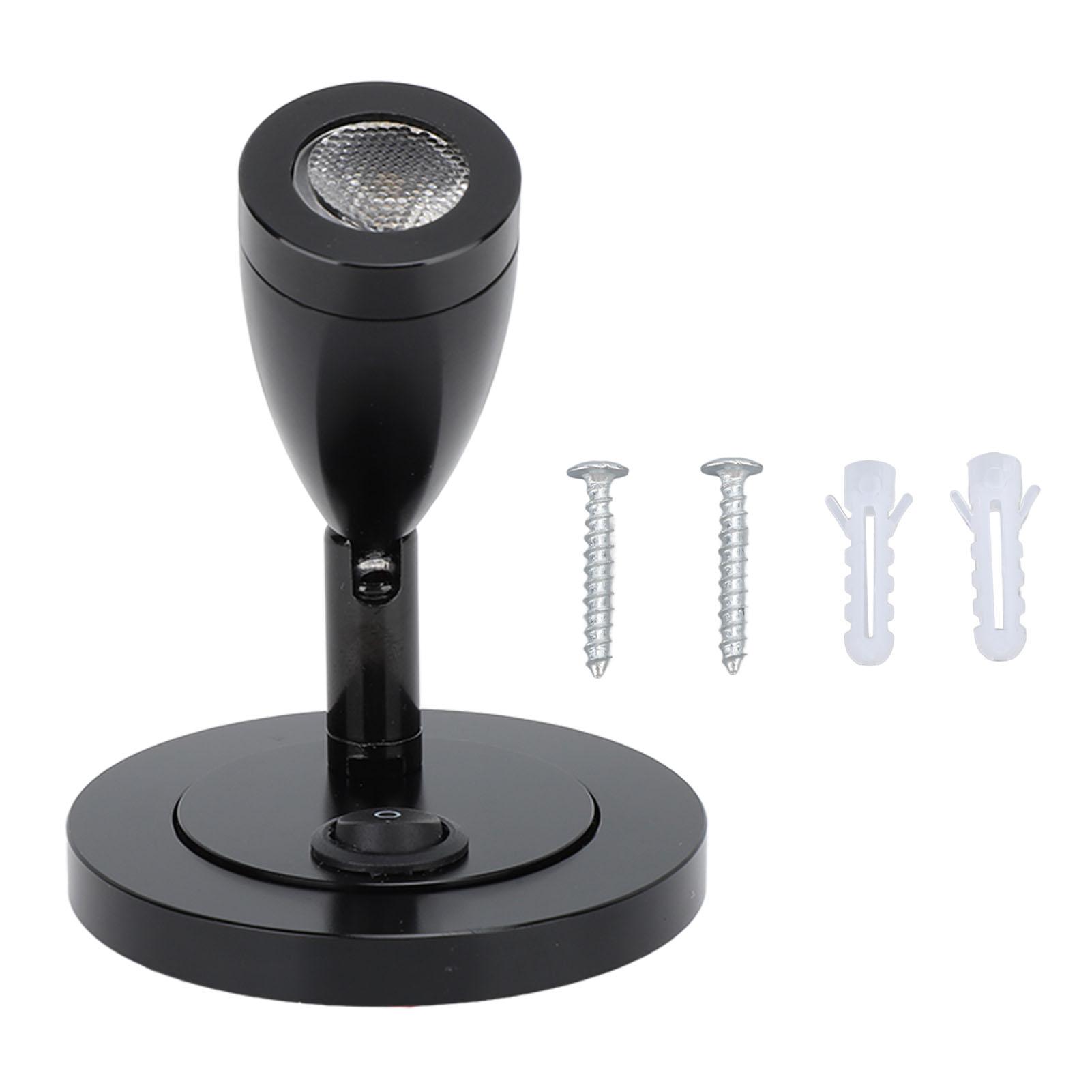 

RV Reading Light LED High Brightness Easy Installation Bedside Spotlight for Boat Yacht DC12 to 24V Black