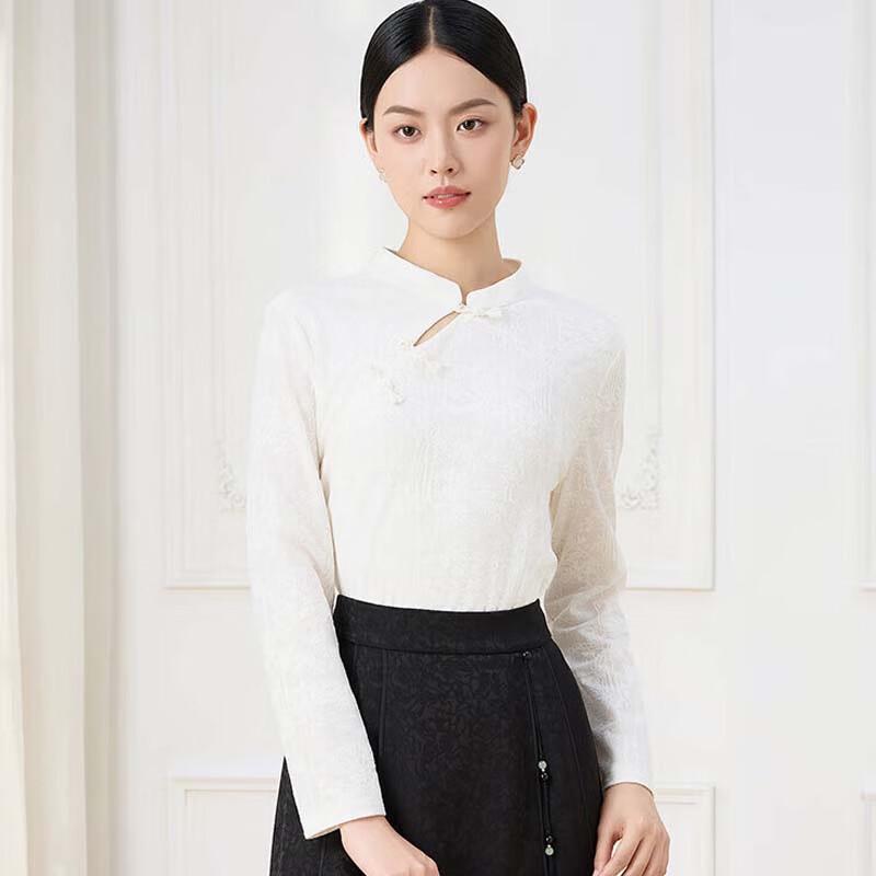 

JESSIE New Chinese Style Mandarin Collar Long Sleeve Top S