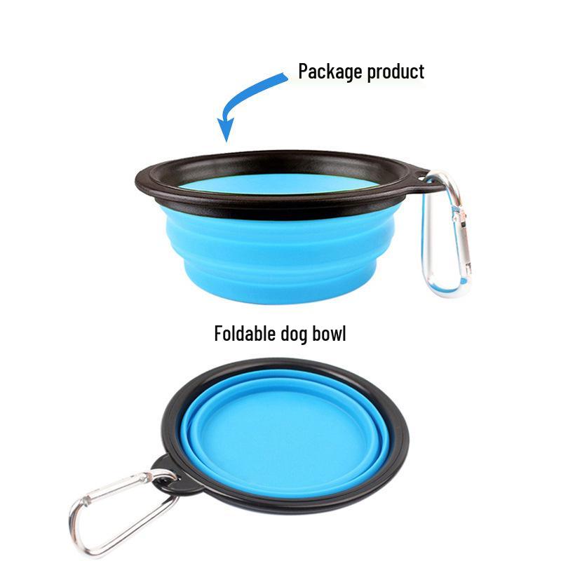 Retractable Dog Leash & Foldable Bowl Set with Poop Picker for Pet Travel