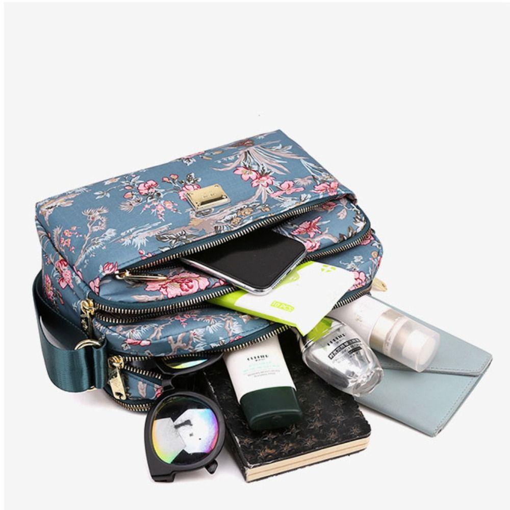 Niche Design Zipper Crossbody Bag Three-layer Small Phone Bag Simple Shoulder Bag  Girls