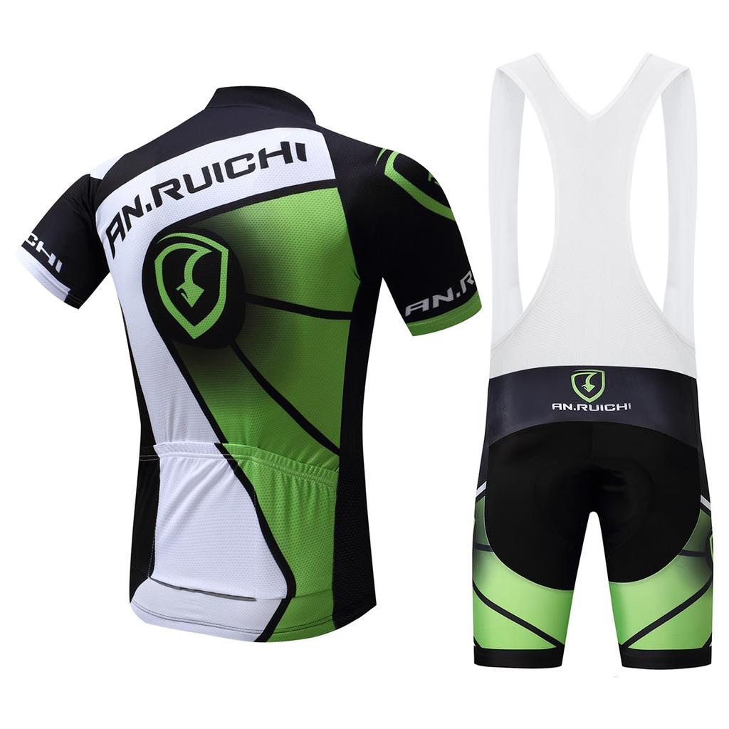 Summer Short Riding Bicycle Cycling Clothing Set Men Sport Jerseys Suits White Bib Pants