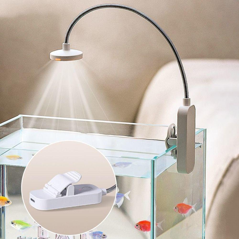 Waterproof Mini Clip-on Aquarium Lamp Adjustable Plants Grow Lamp  Home Decorations