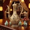 Lidded Brass Spirit Pot ChineseStyle Ornate Vintage for Home Display