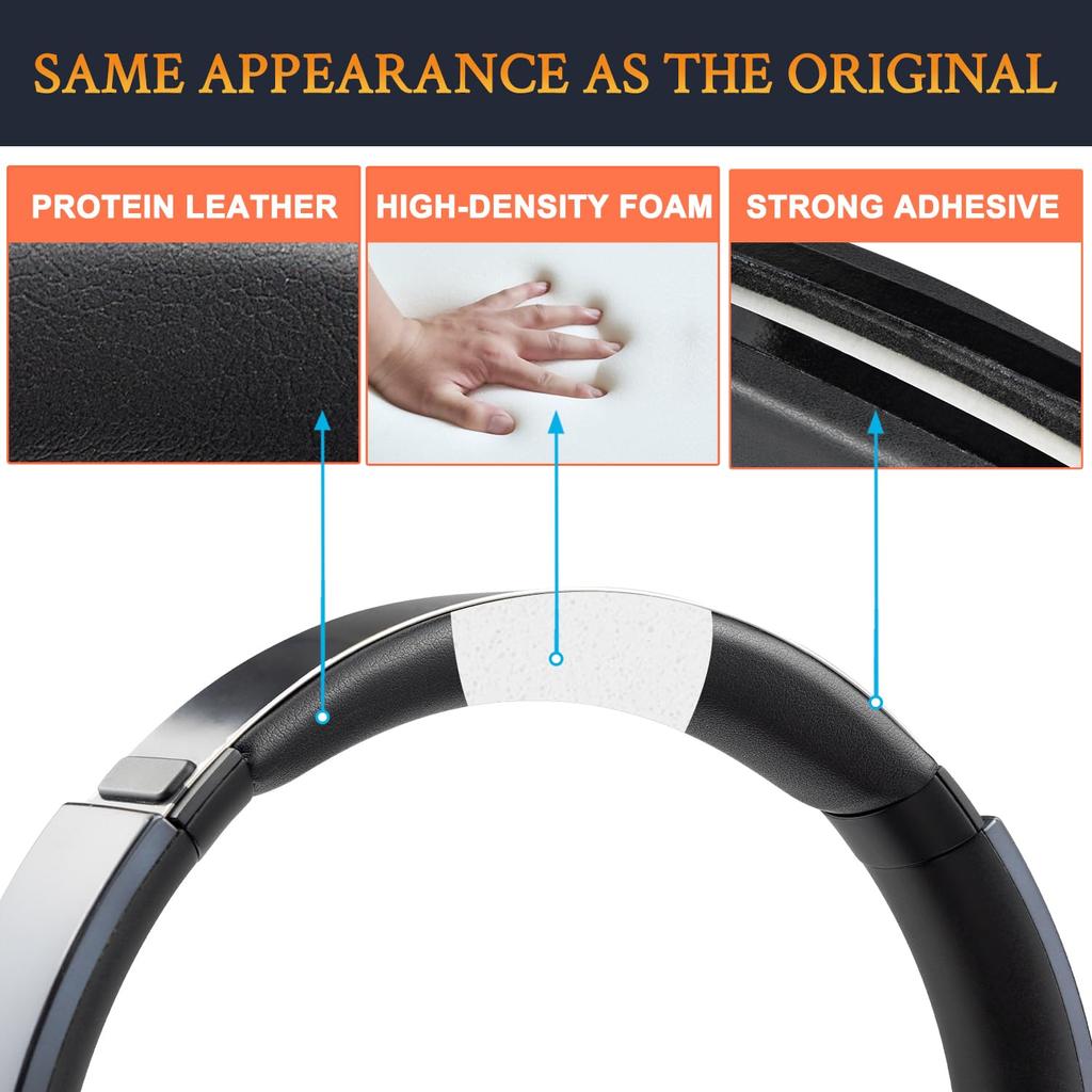 SOULWIT Headband Pad Compatible with Sony and Replacement Headband Cushion Headset Pad Replacement Band Kit WH-1000XM2 (WH1000XM2) MDR-1000X