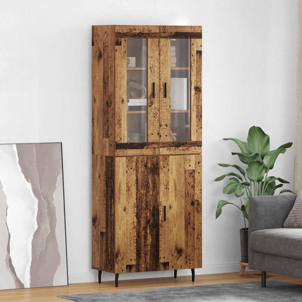Highboard 2 pcs Reclaimed Wood Wood Based Material