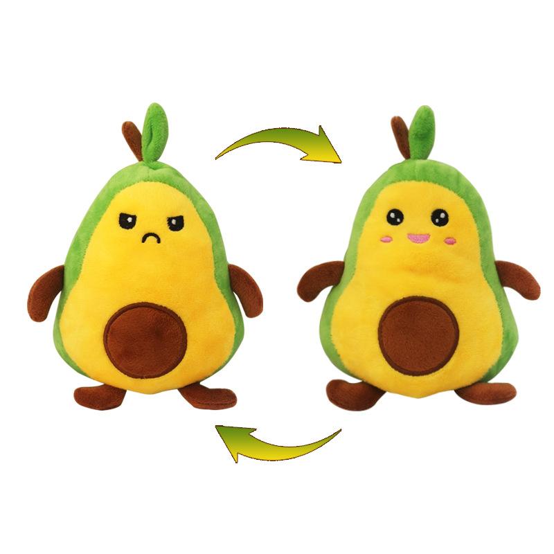 Reversible Avocado Plush Toy Soft Fruit Pillow Doll for Baby Girl Birthday Christmas Gifts