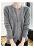 Cardigan lavorato a maglia con doppia zip slim fit stile retrò 2026 - Giacca maglione casual da donna girocollo