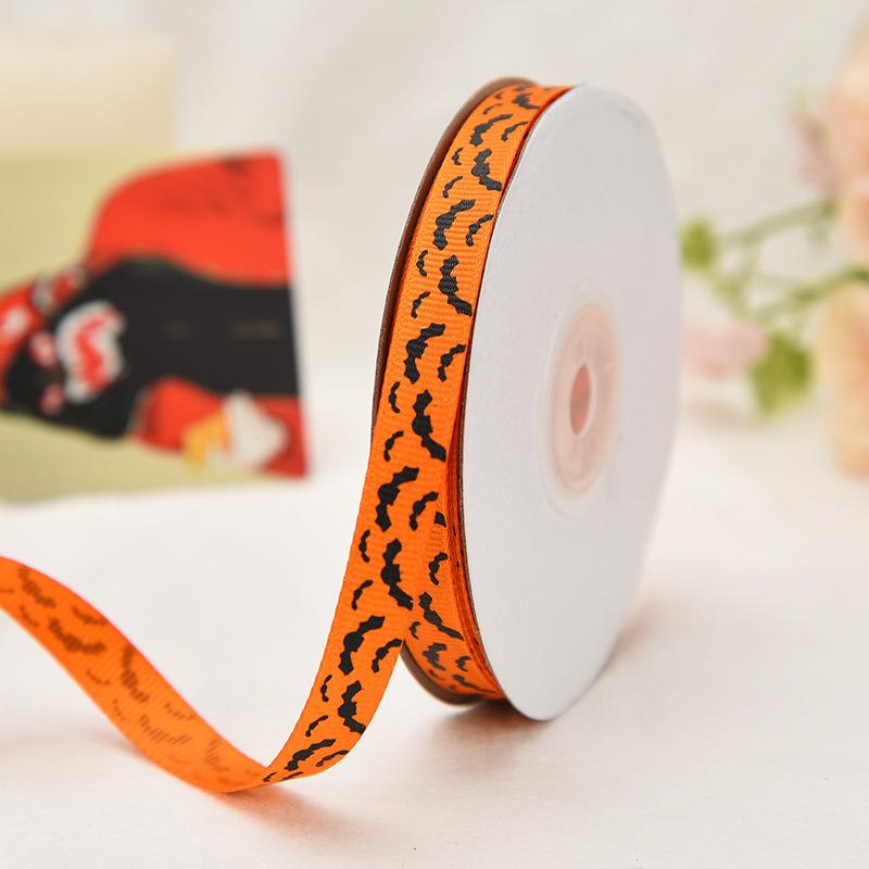 High Tenacity Good Price 3/8 5/8 1 Inch Grosgrain Happy Halloween Ribbons Merry Christmas Satin Ribbons Screen Printing Ribbon 3/8 ; 5/8 ;1