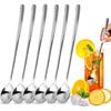 9.5-Inch Long Spoon, Ice Tea Spoons for Ice Cream, Coffee, Cocktail, Stainless Steel Long Spoons for Stirring, Long Handle Spoon, Set of 6